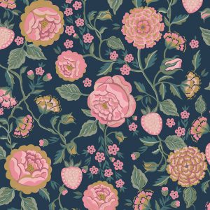 Cath Kidston Strawberry Garden Navy Wallpaper 125500