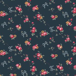 Cath Kidston Rose & Bows Navy Wallpaper 125512