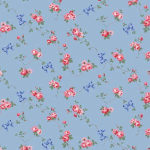 Cath Kidston Rose & Bows Blue Wallpaper 125513