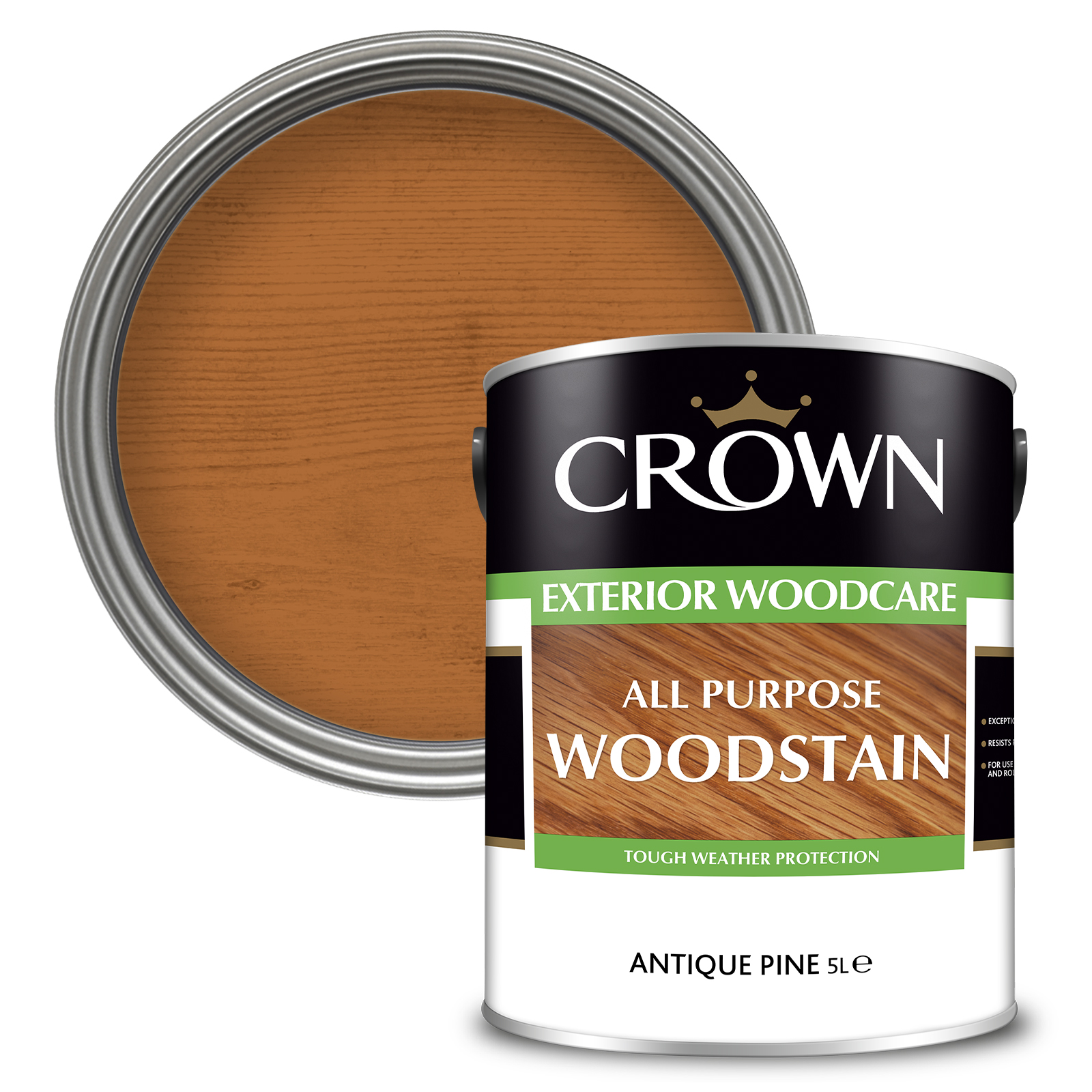 5088405 - Crown Trade - All Purpose Woodstain - Antique Pine - 5L – P1