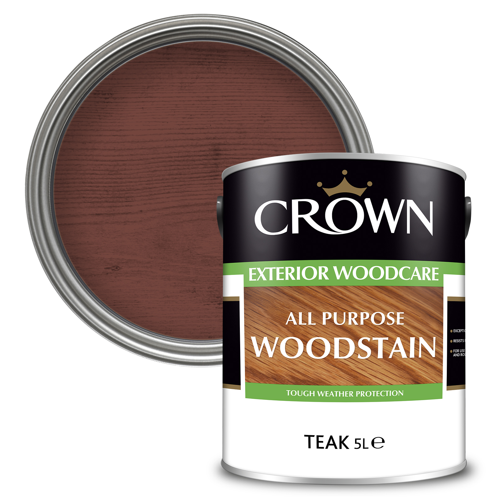 5088420 - Crown Trade - All Purpose Woodstain - Teak - 5L – P1
