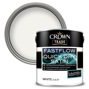 Crown Trade FastFlow Quick Dry Satin White