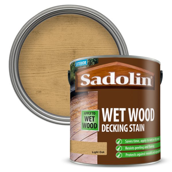 5096469 - sadolin - wet wood decking stain - light oak - 2.5l - product image