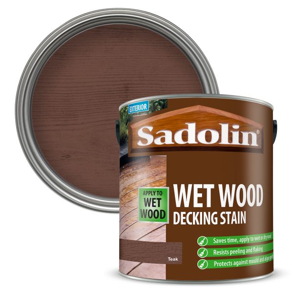5096471 - sadolin - wet wood decking stain - teak - 2.5l - product image