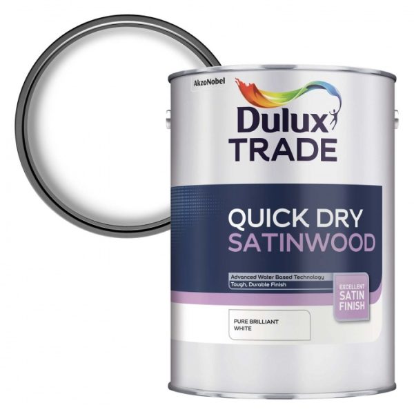 Dulux Trade Quick Dry Satinwood Pure Brilliant White Buy Paints Online UK